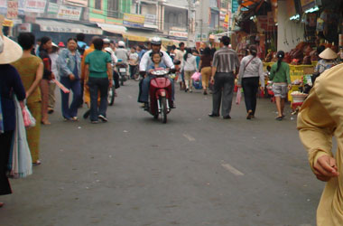 along the street in Viet Nam